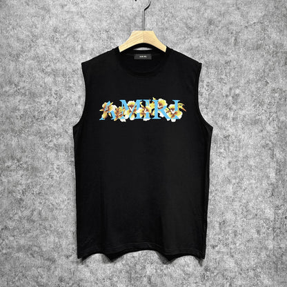 Amiri tank top floral letterprinting