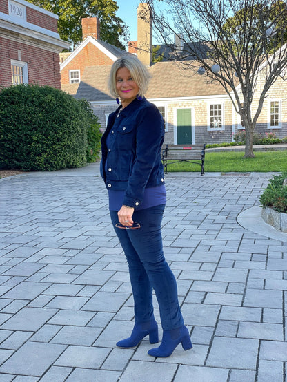 LULU-B NAVY VELOUR PANTS
