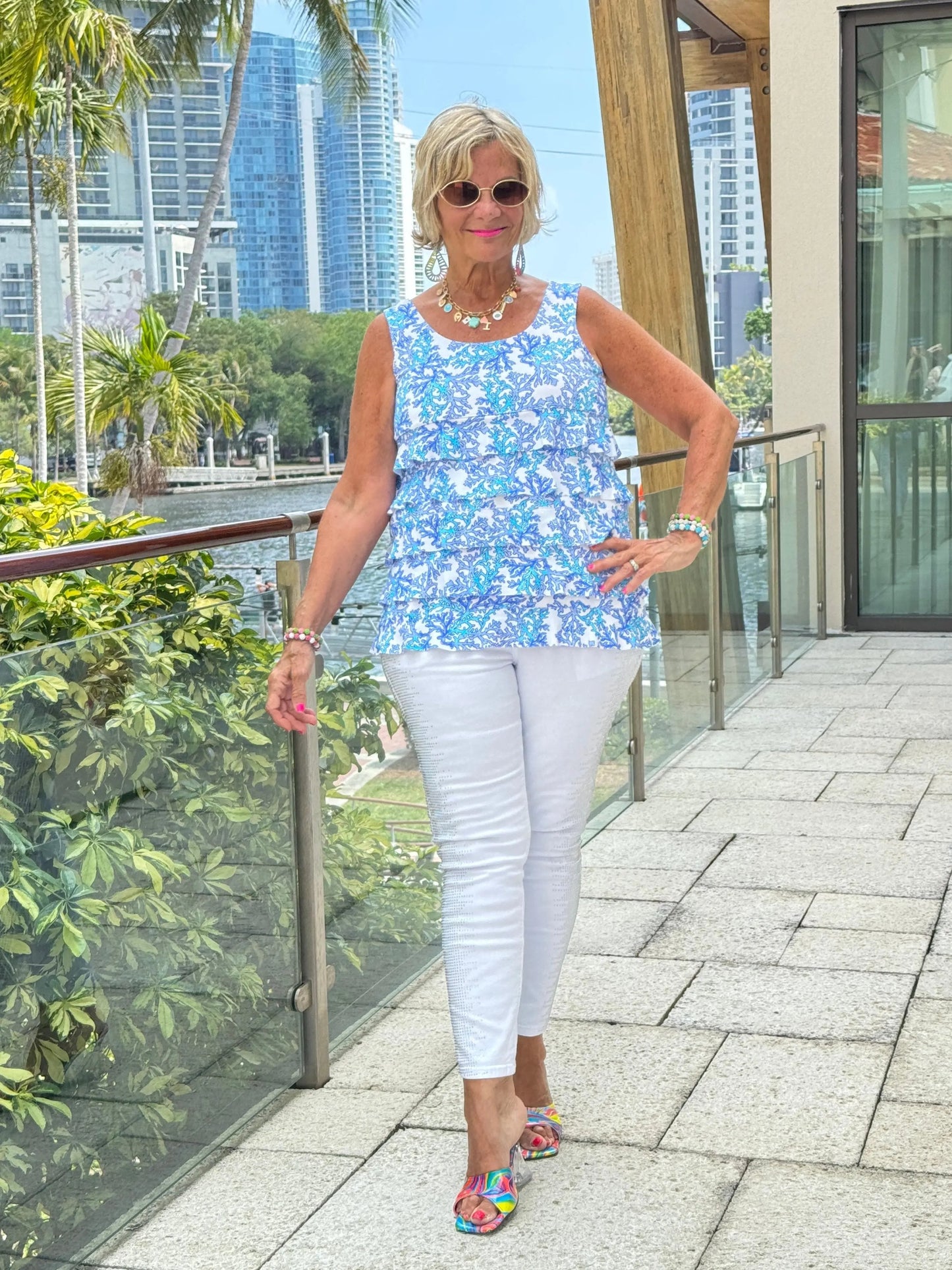 LULU B CORAL BREEZE CHA CHA TANK