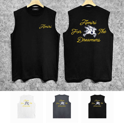 Amiri tank top yellow letter pegasus printing