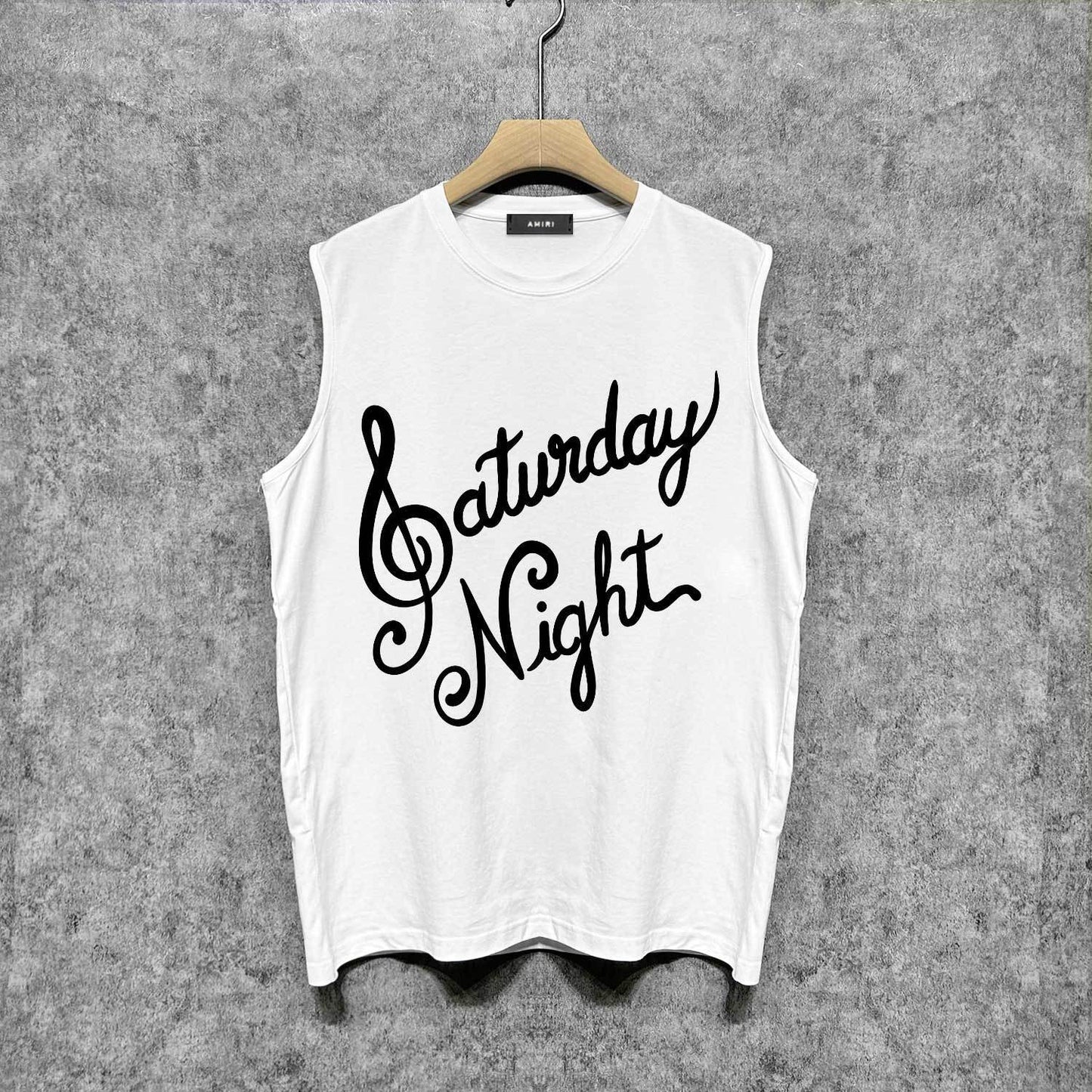 Amiri tank top with slanted art word printing