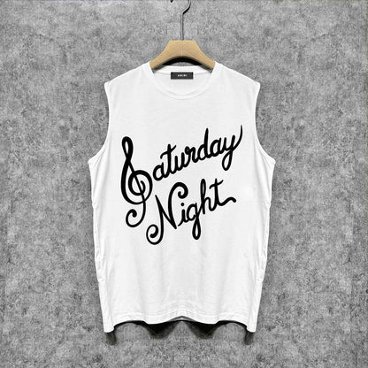 Amiri tank top with slanted art word printing
