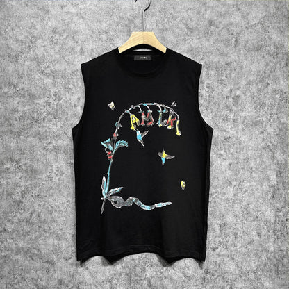 Amiri tank top hummingbird printing