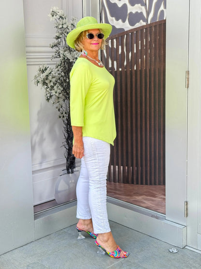LULU-B LIME ASYMMETRIC TOP