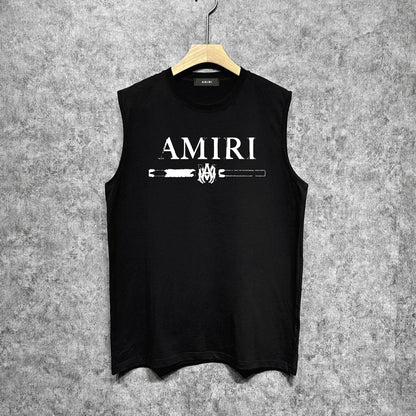Amiri tank top with damaged letter horizontal stripesprinting