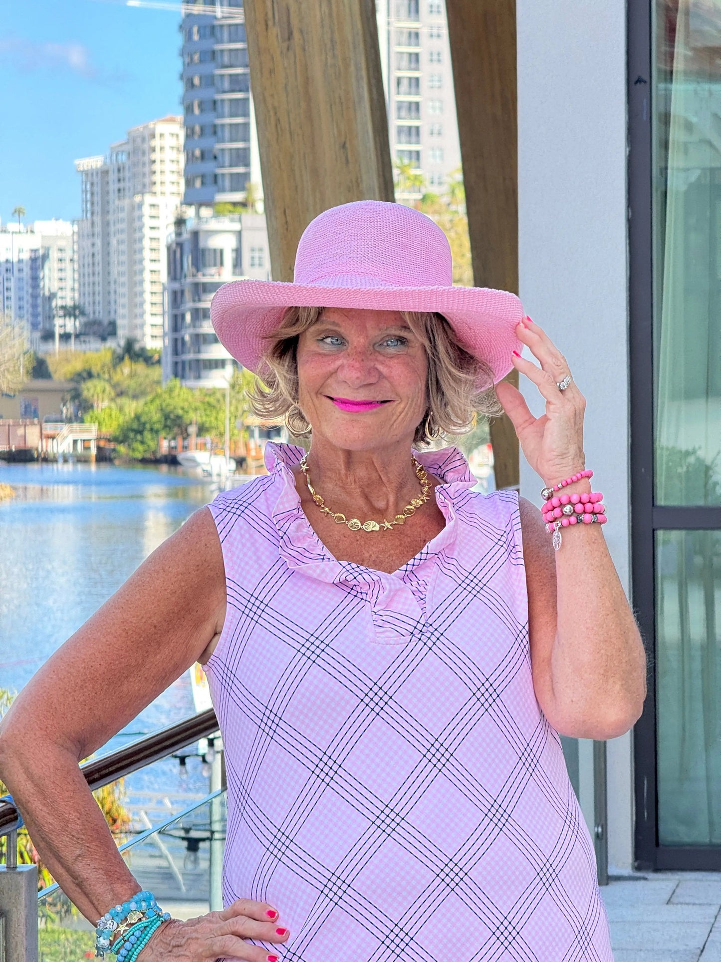LULU B PINK CHIC RUFFLE DRESS