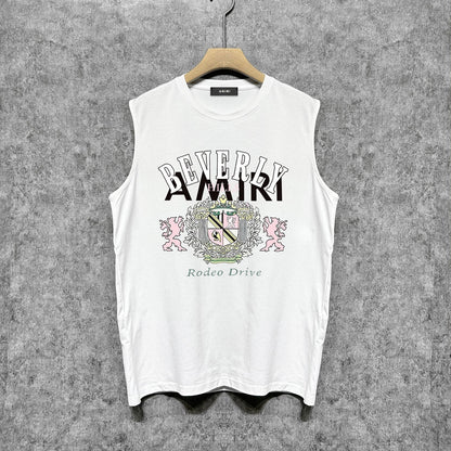 Amiri tank top lion medal printing