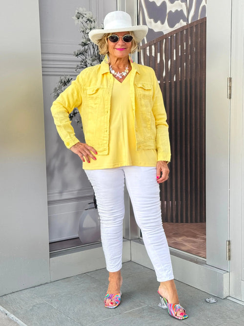 LULU B  YELLOW LINNEN JACKET