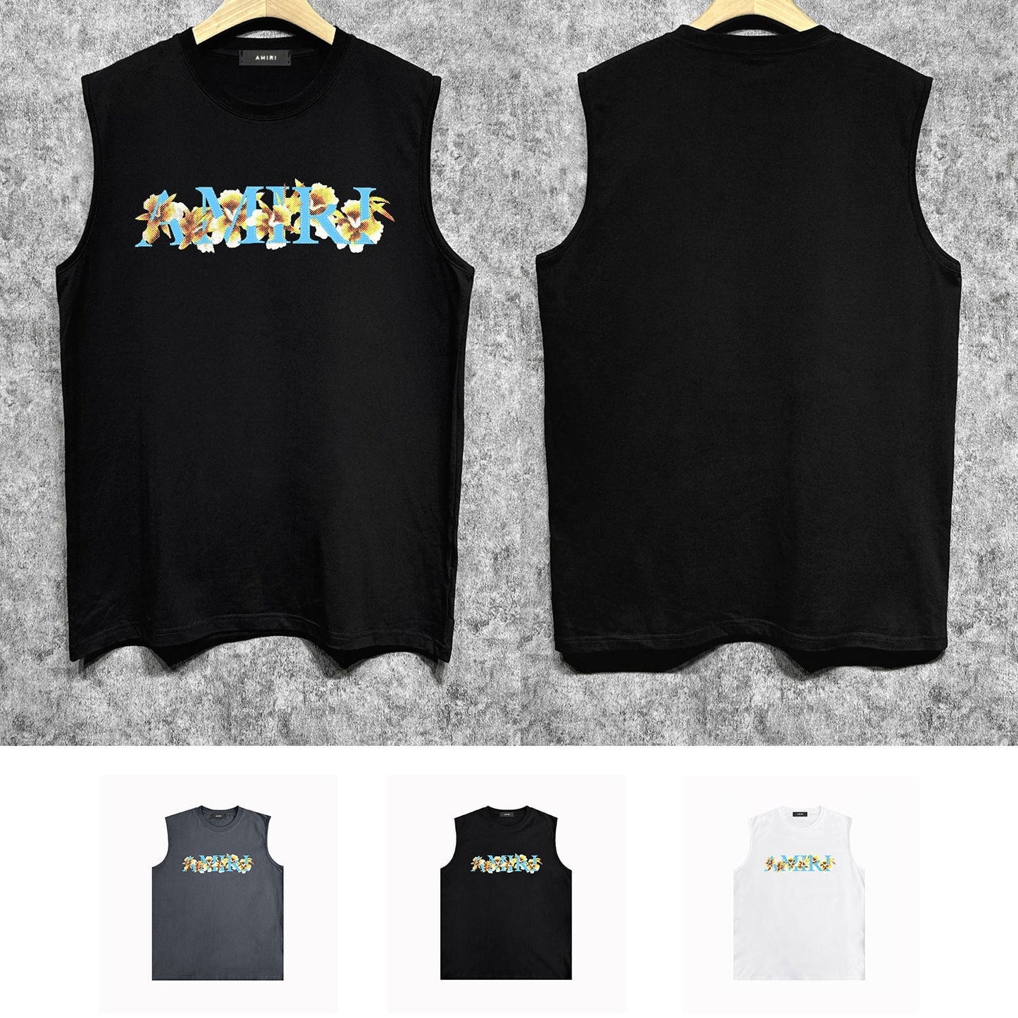 Amiri tank top floral letterprinting