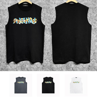 Amiri tank top floral letterprinting