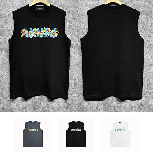 Amiri tank top floral letterprinting