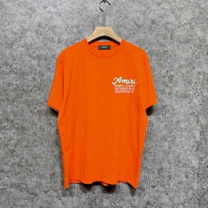 Amiri t shirts wine glass letterprinting short sleeves