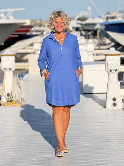 Lullu b half zipper Blu scuba dress