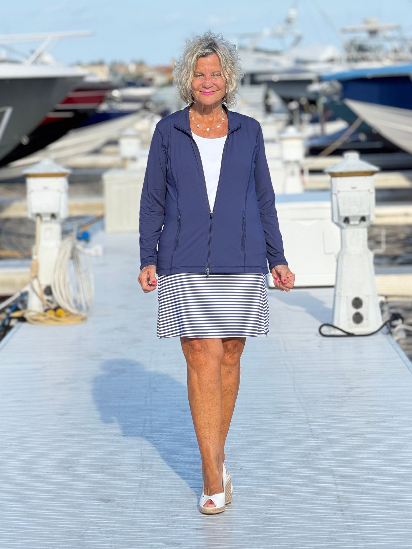 DOCKSIDE NAVY STRIPED SKORT