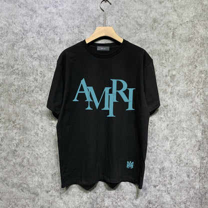 Amiri t shirts letter foam printing short sleeves