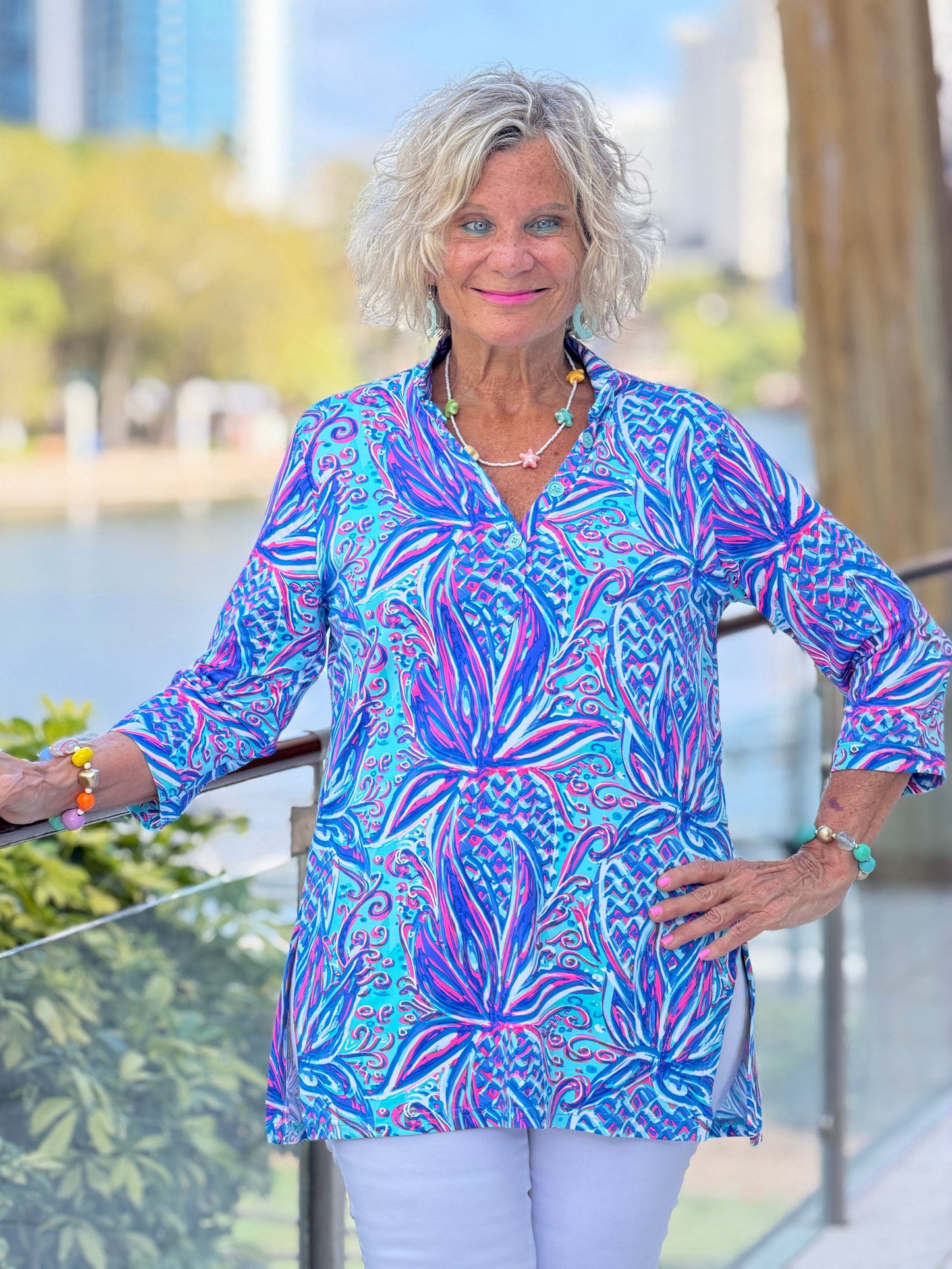 LULU B PALM ROYALE TUNIC