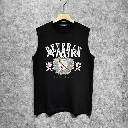 Amiri tank top lion medal printing