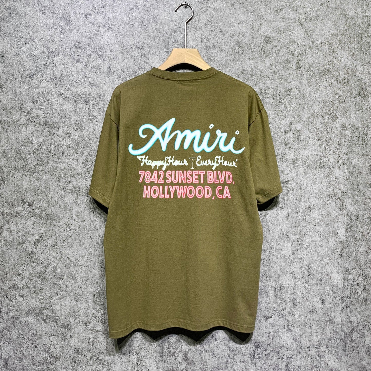 Amiri t shirts wine glass letterprinting short sleeves