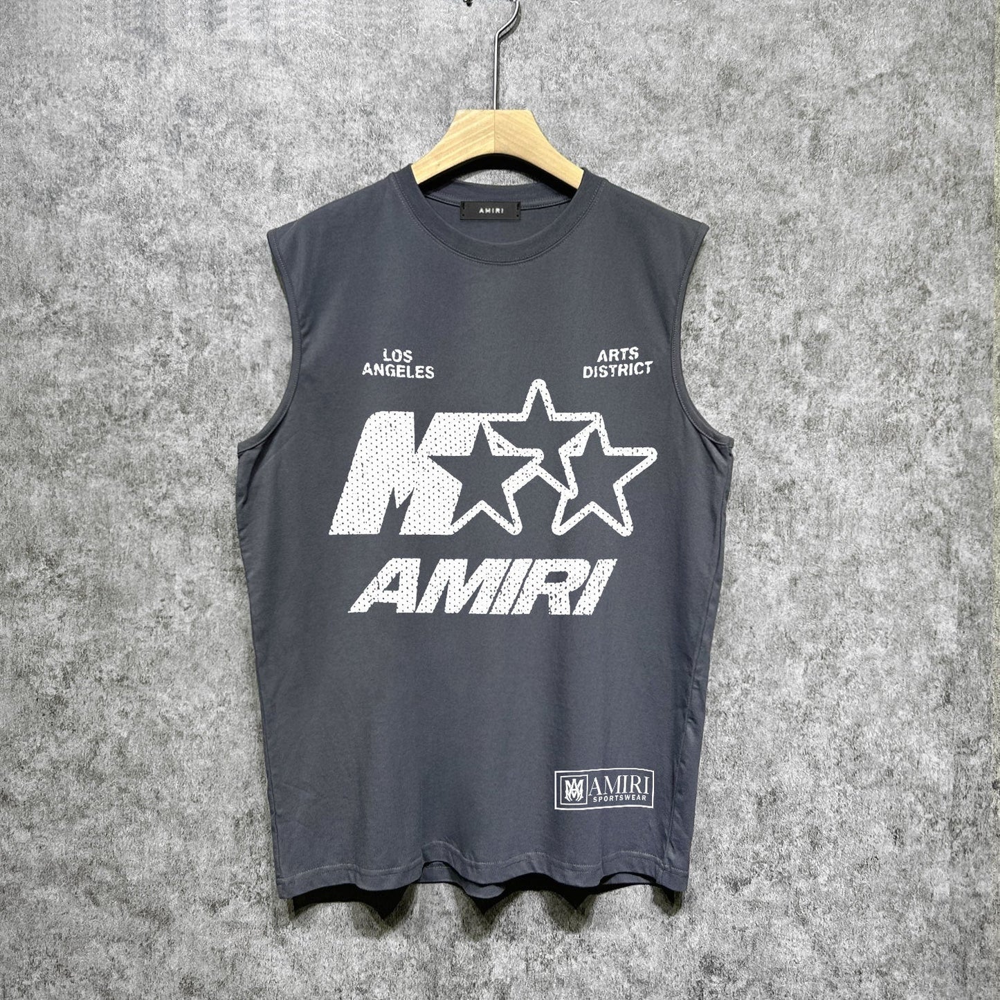 Amiri tank top five-pointed star mottled letterprinting