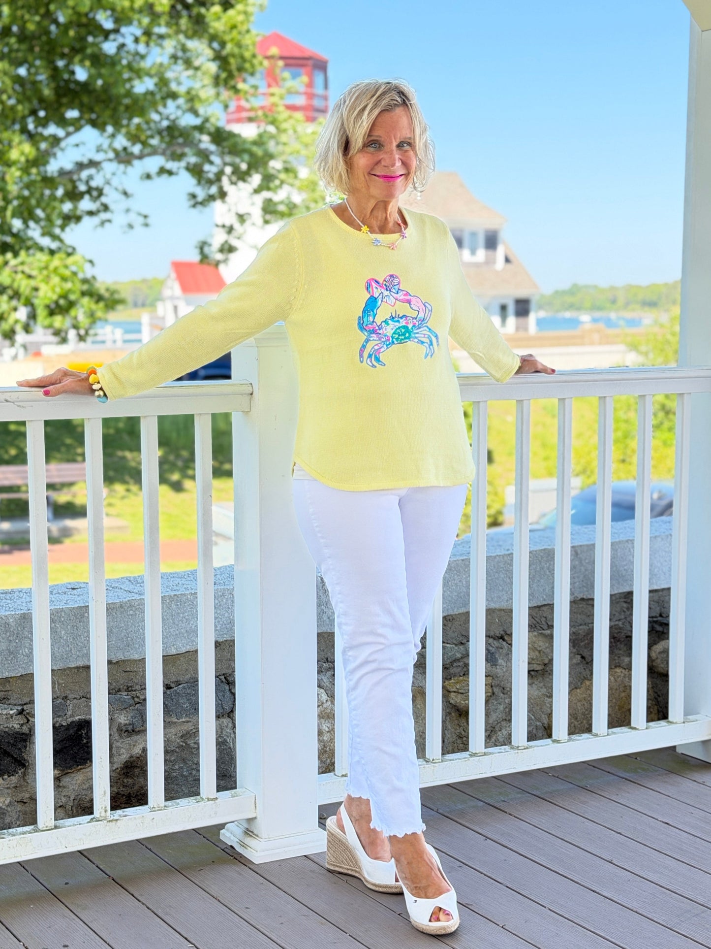 BEACH CLUB YELLOW CRAB SWEATER