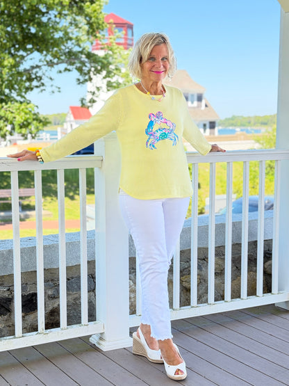 BEACH CLUB YELLOW CRAB SWEATER