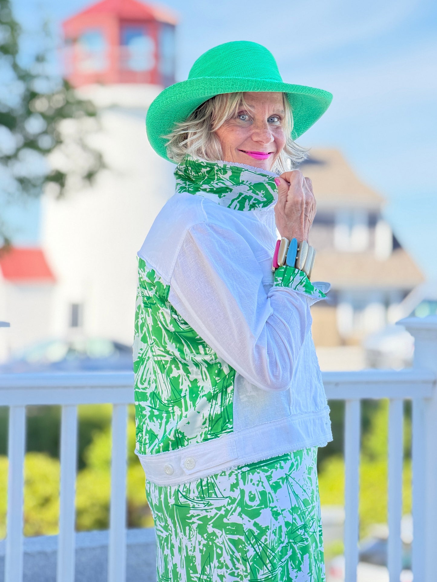 HARBOR LIGHTS GREEN SAILBOAT DRESS