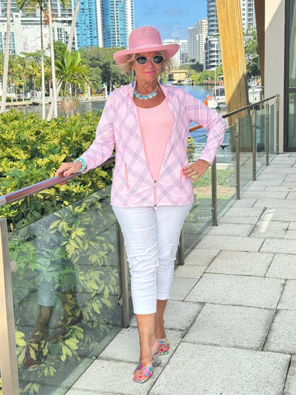 LULU B PINK CHIC FULL ZIPPER JACKET