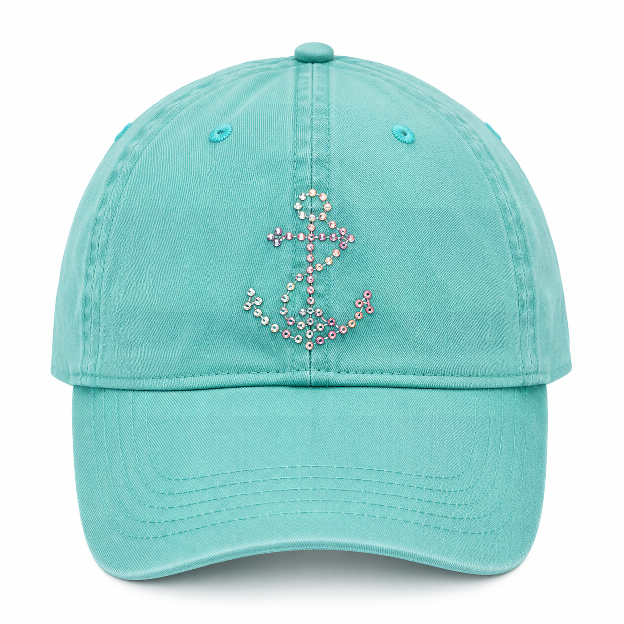 Bling light Aqua Anchor Hat