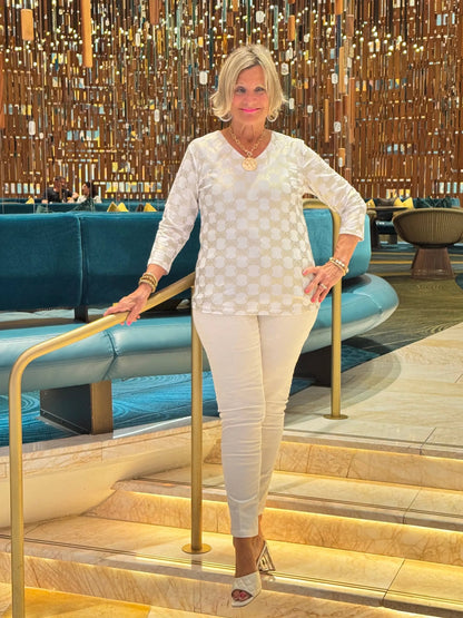 LULU-B HOLIDAY GOLD AND V NECK