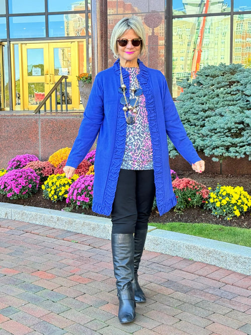 LULU-B ROUGED SAPPHIRE ROUGED CARDIGAN