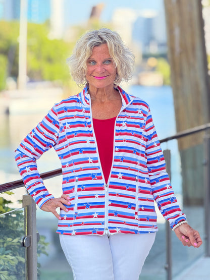 LULU B STARS FULL ZIPPER JACKET