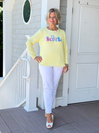 BEACH CLUB YELLOW ADIRONDACK SWEATER