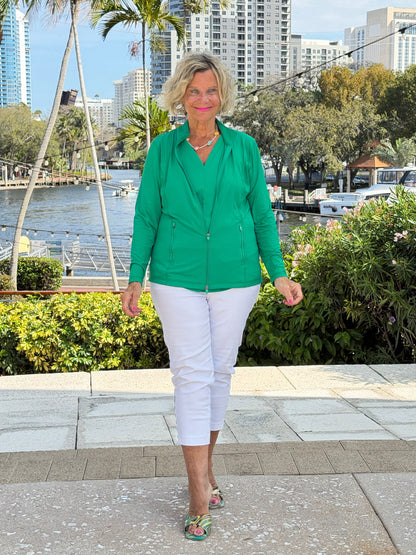 Lulu B Full Emerald Green Zipper Jacket