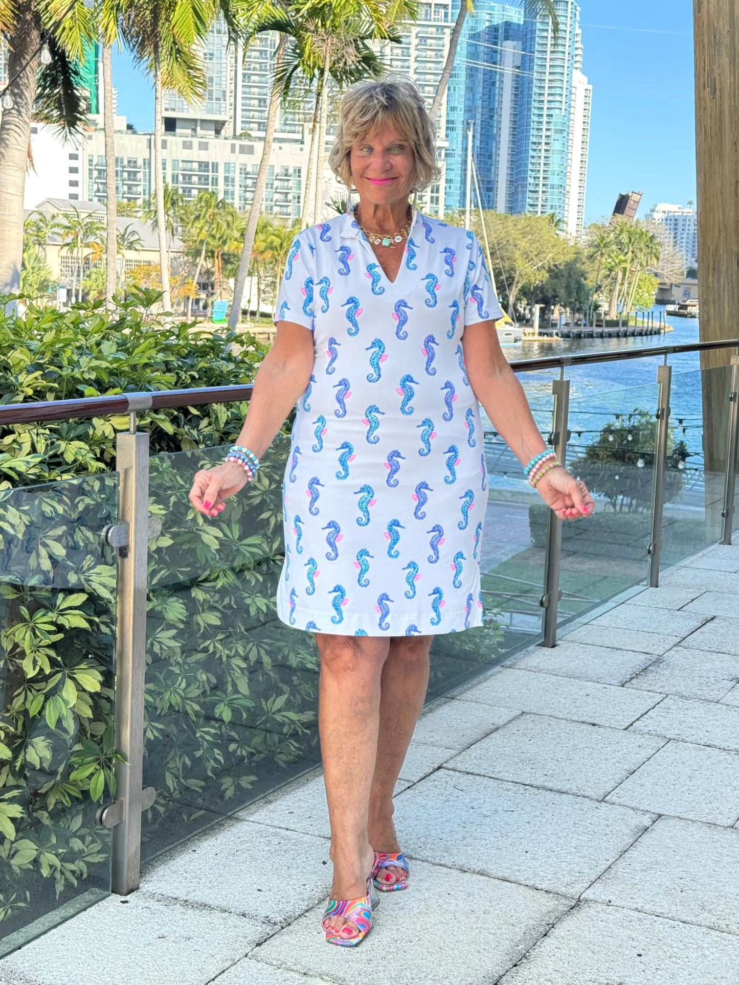 LULU B SHORELINE CHARM SHORT SLEEVE DRESS