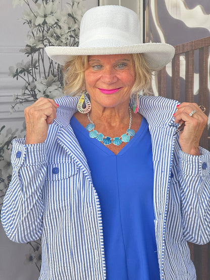 LULU B  BLU SEERSUCKER  JACKET