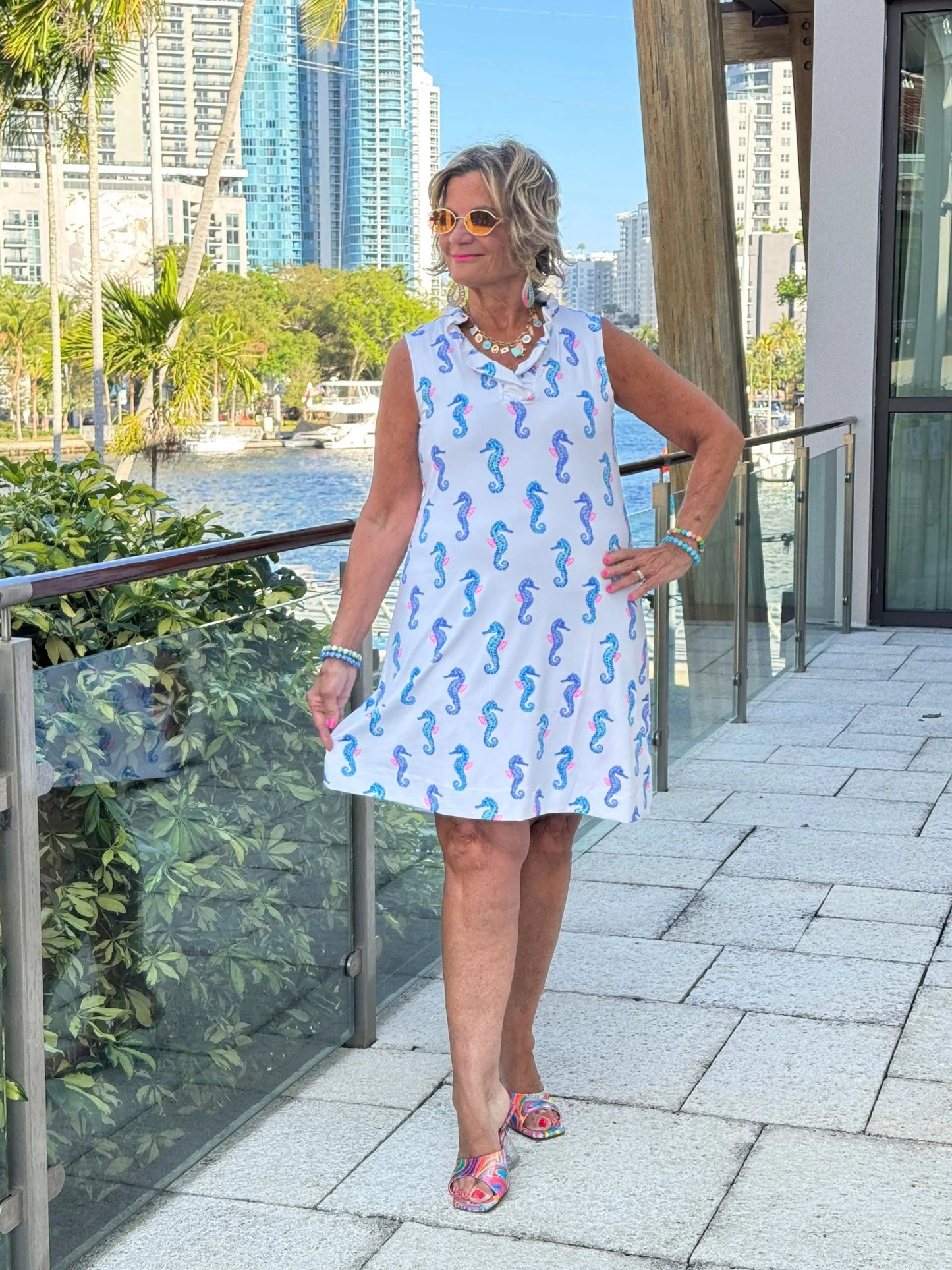LULU B SHORELINE CHARM RUFFLE DRESS