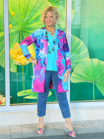 COLOR WAVES OF FASHION CARDIGAN