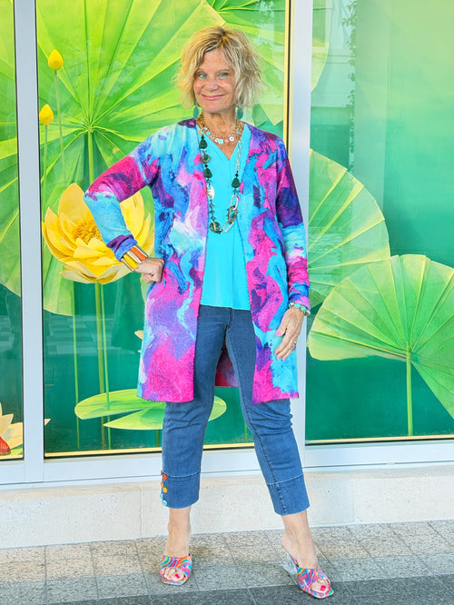 COLOR WAVES OF FASHION CARDIGAN