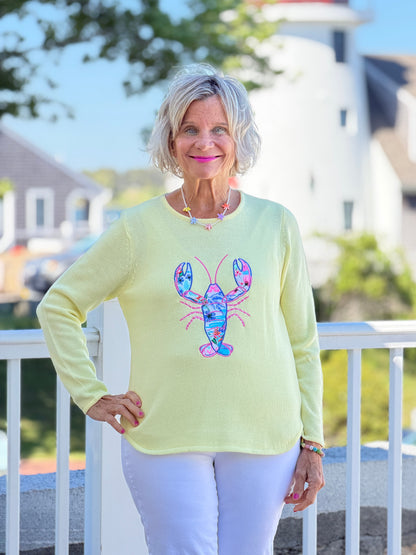 BEACH CLUB YELLOW LOBSTER SWEATER