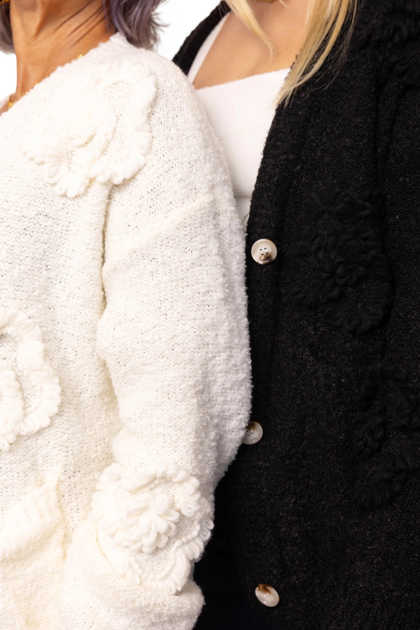 ALB Custom Women's Button Up Knit Floral Cardigan