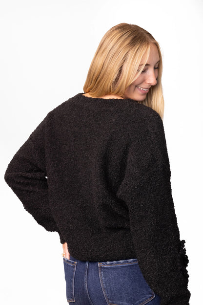 ALB Custom Women's Button Up Knit Floral Cardigan