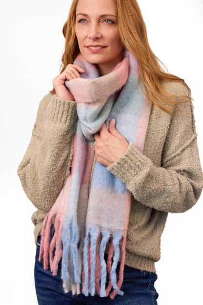 ALB Custom Women's Plaid Fleece Scarf