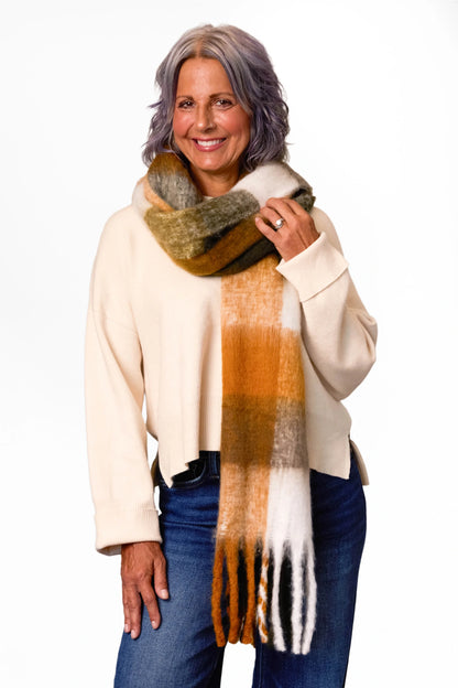 ALB Custom Women's Plaid Fleece Scarf