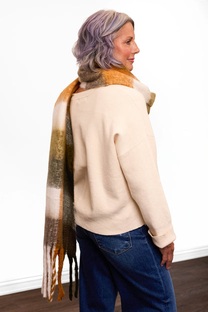 ALB Custom Women's Plaid Fleece Scarf