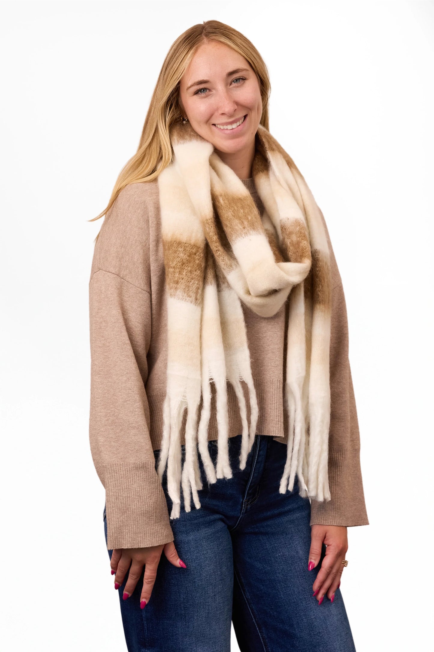 ALB Custom Women's Plaid Fleece Scarf