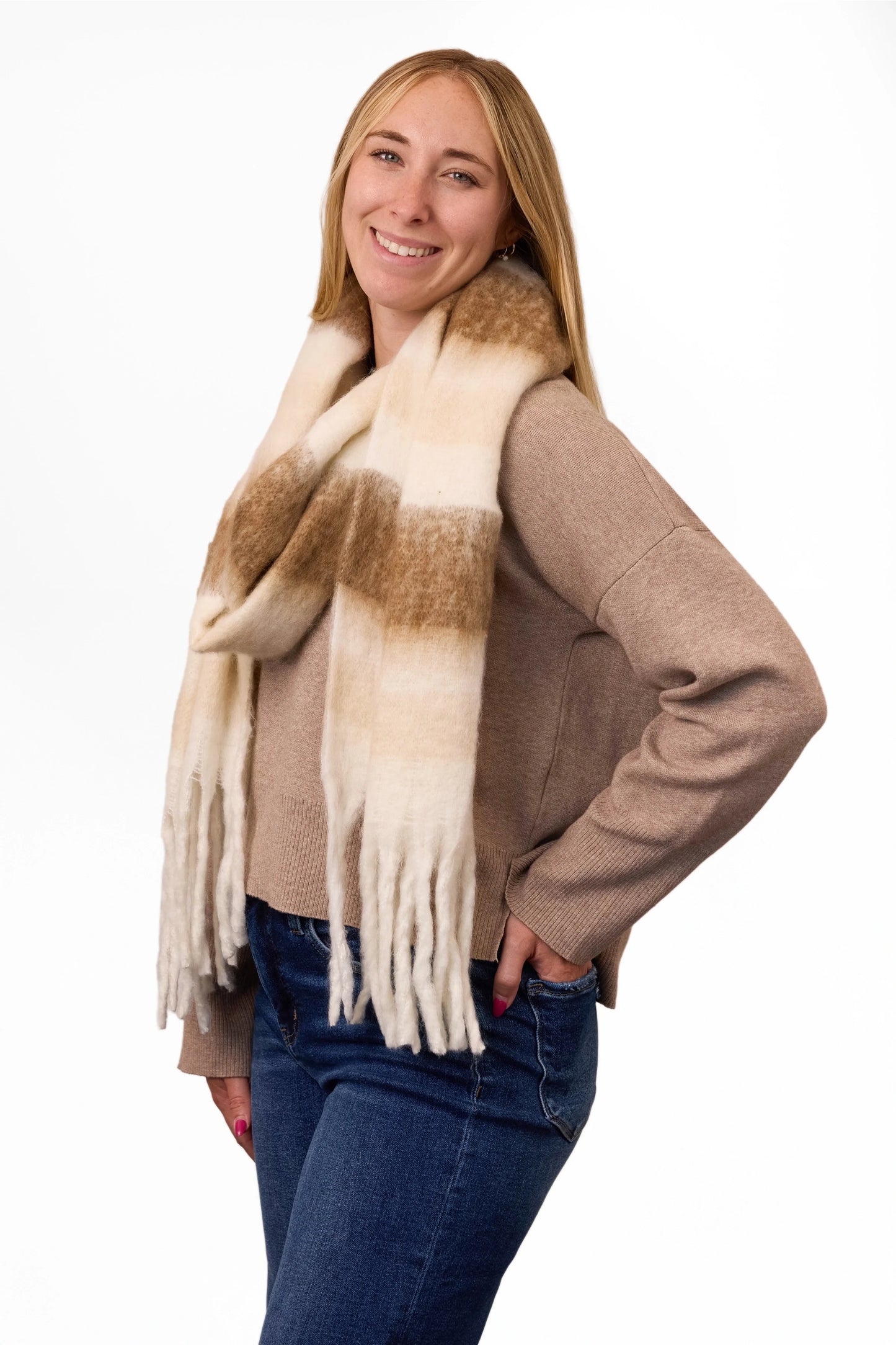 ALB Custom Women's Plaid Fleece Scarf