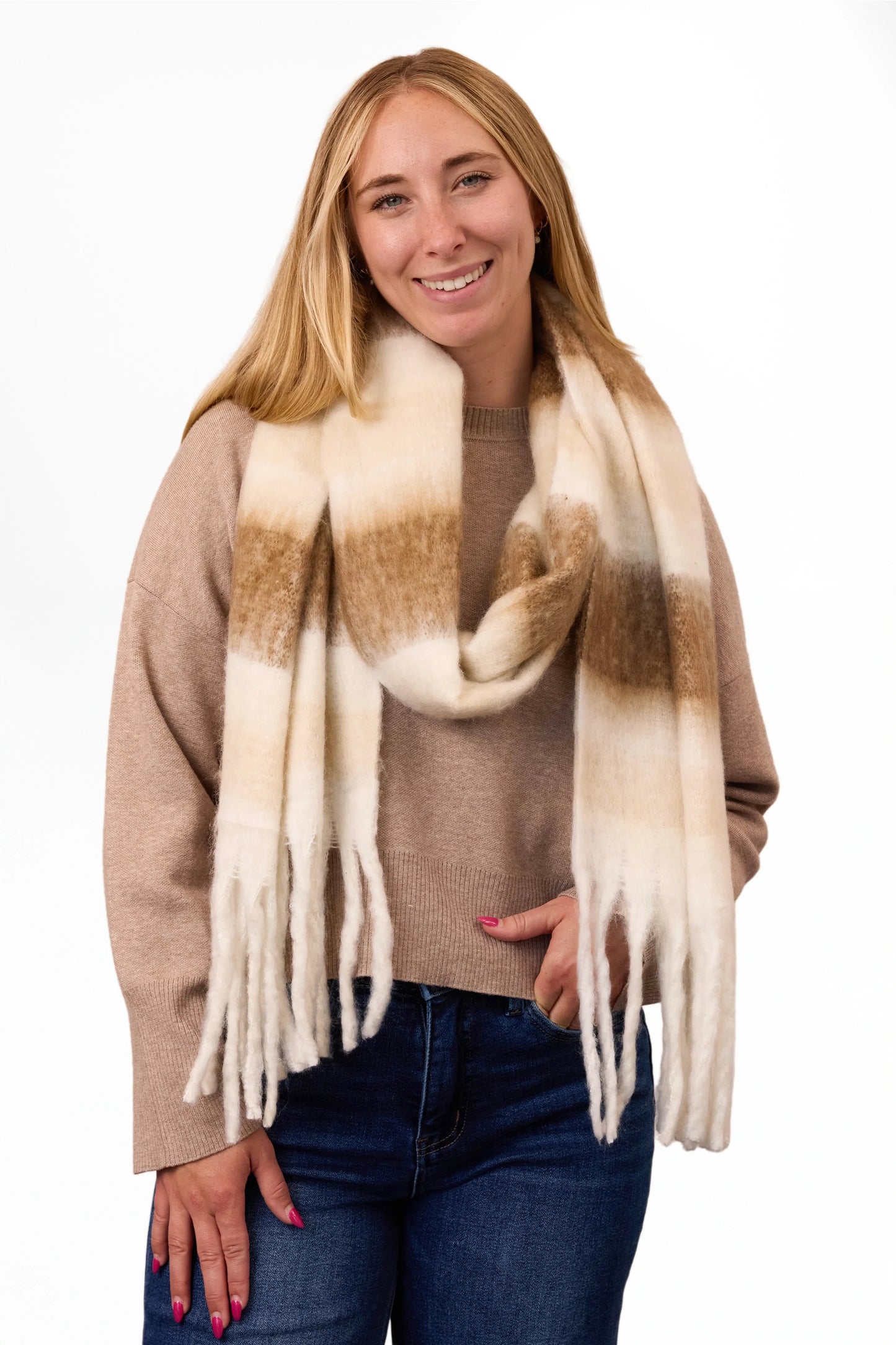 ALB Custom Women's Plaid Fleece Scarf