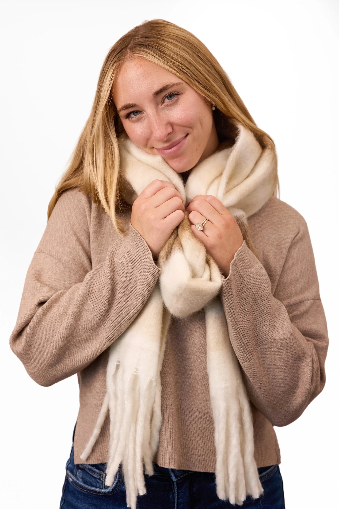 ALB Custom Women's Plaid Fleece Scarf