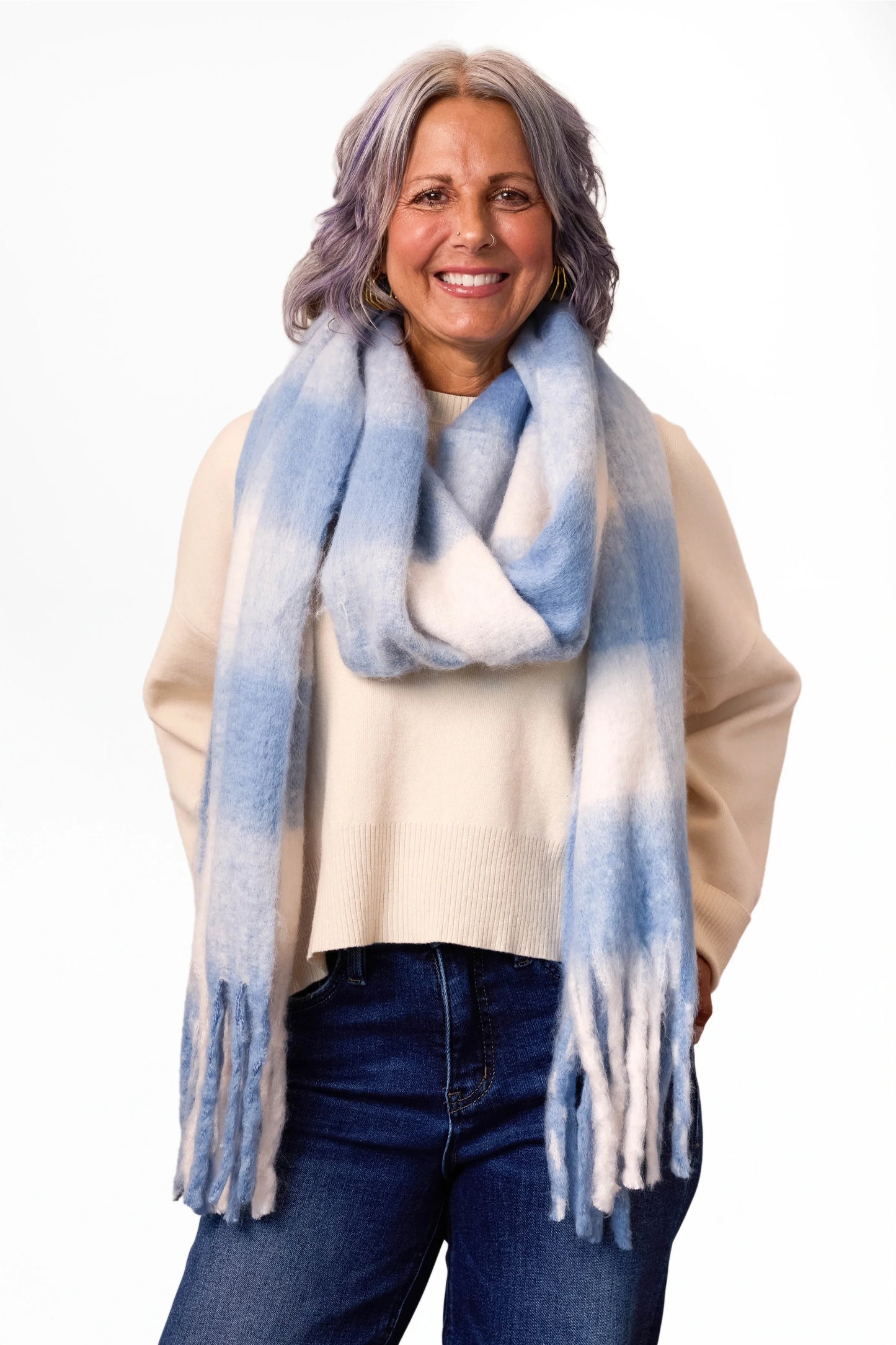 ALB Custom Women's Plaid Fleece Scarf