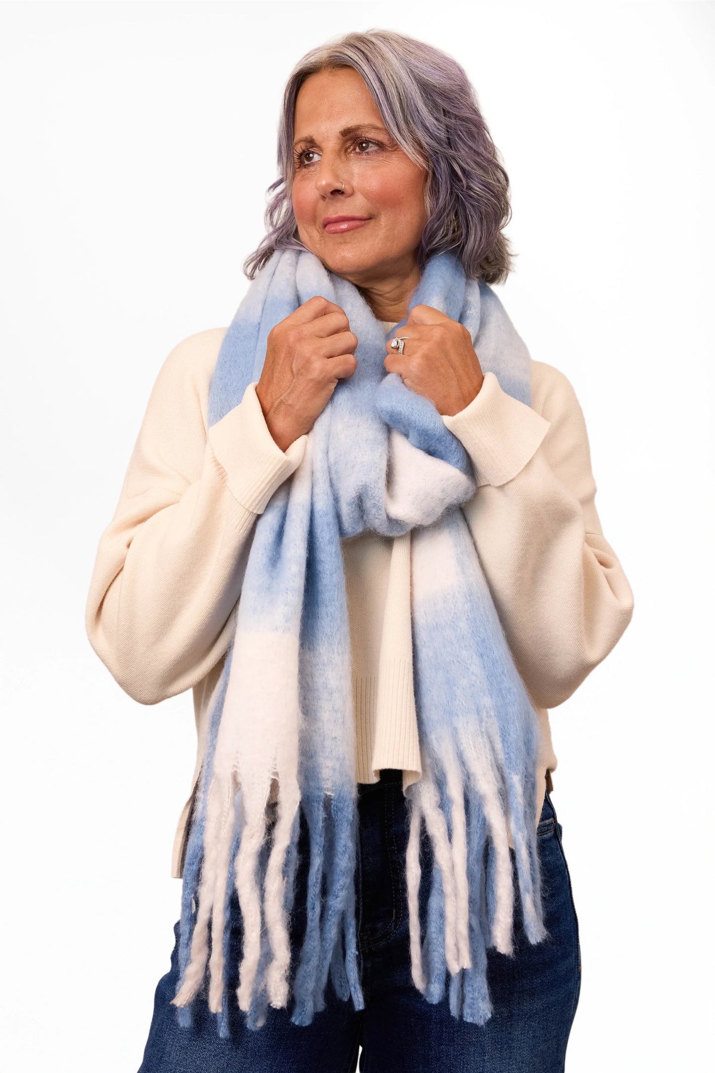 ALB Custom Women's Plaid Fleece Scarf